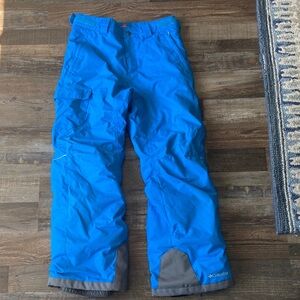 Columbia blue and grey nylon snowpants size boys large 14/16
